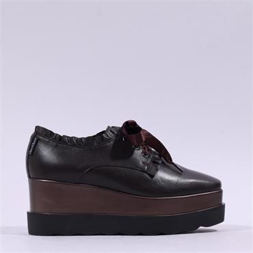 Marco Moreo Vienna Frill Cuff Platform - Brown Leather